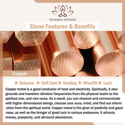 Buddha Stones Copper Rose Flower Adjustable Self Care Ring