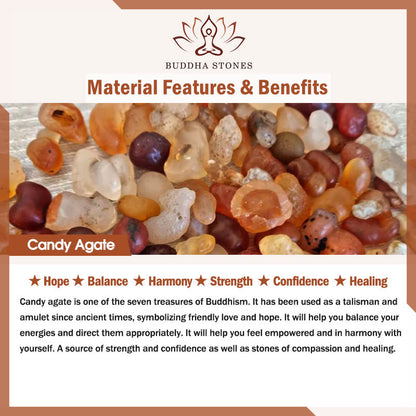 Buddha Stones Natural Nine Tailed Fox Orange Candy Agate Healing Bracelet