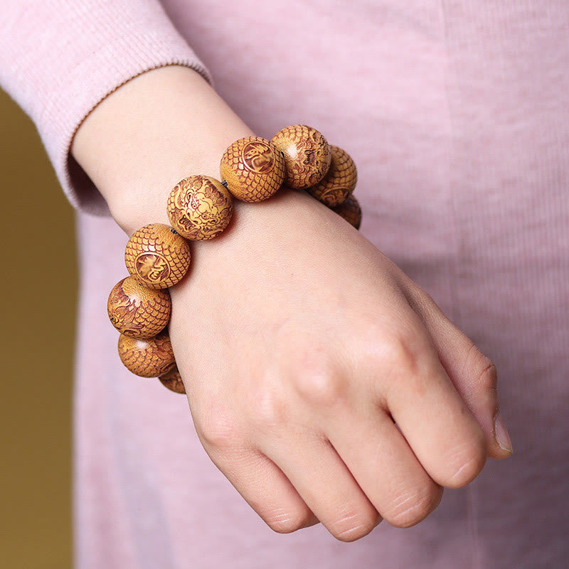 FREE Today: Protection and Healing Carving Sandalwood Dragon Bracelet