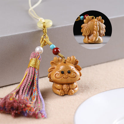 FREE Today: Healing and Calm Sandalwood 12 Chinese Zodiac Colorful Tassel Accessories Keychain