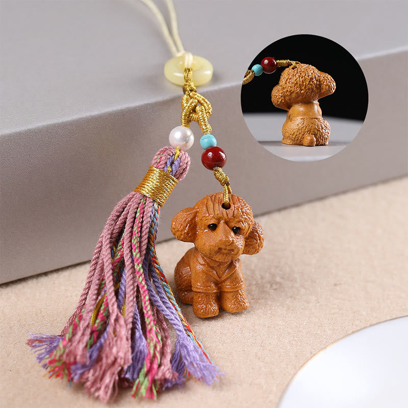 FREE Today: Healing and Calm Sandalwood 12 Chinese Zodiac Colorful Tassel Accessories Keychain
