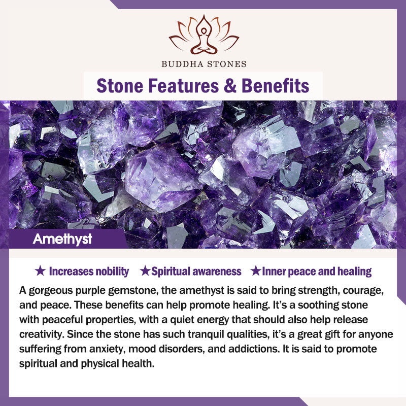 Buddha Stones Natural Amethyst Amber Green Butterfly Healing Bracelet