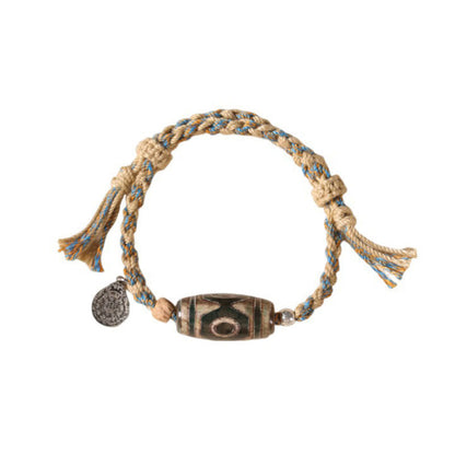 FREE Today: Wealth and Protection Handmade Tibetan Dzi Bead Braided String Bracelet