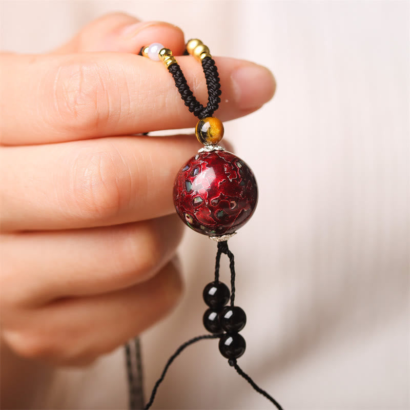 FREE Today: Peace and Calm Ebony Wood Venus Aurora Bead Lacquer Craft Necklace Pendant