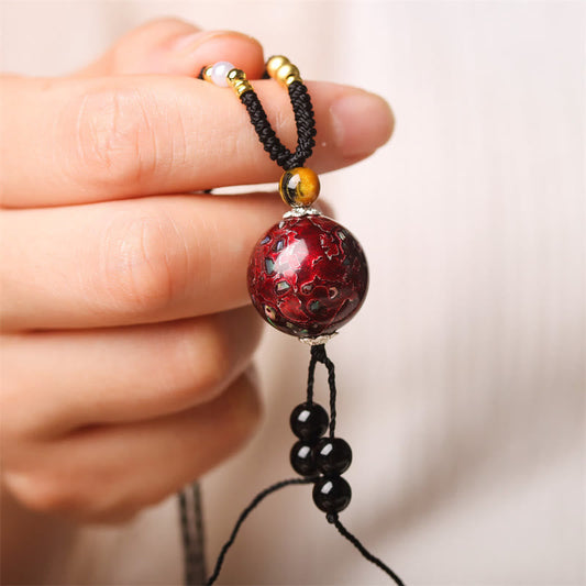 FREE Today: Peace and Calm Ebony Wood Venus Aurora Bead Lacquer Craft Necklace Pendant