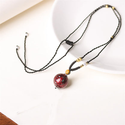 FREE Today: Peace and Calm Ebony Wood Venus Aurora Bead Lacquer Craft Necklace Pendant
