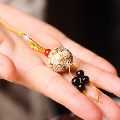 FREE Today: Peace and Calm Ebony Wood Venus Aurora Bead Lacquer Craft Necklace Pendant