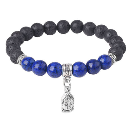 FREE Today: Support Healing Black Lava Rock Crystal Beads Animal Pattern Bracelet