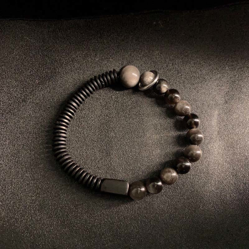 FREE Today: Soothing and Protection Silver Sheen Obsidian Coconut Shell Bracelet