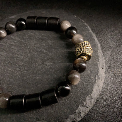FREE Today: Protection and Communication Silver Sheen Obsidian Ebony Bracelet