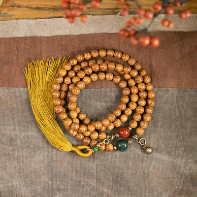 Buddhazens 108 Mala Beads Bodhi Seed Wisdom Peace Tassel Bracelet - 18cm - image 1
