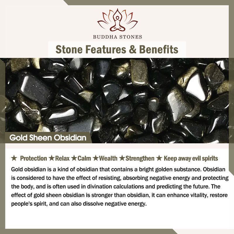 Buddha Stones 925 Sterling Silver Natural Silver Sheen Obsidian Gold Sheen Obsidian Cat Necklace