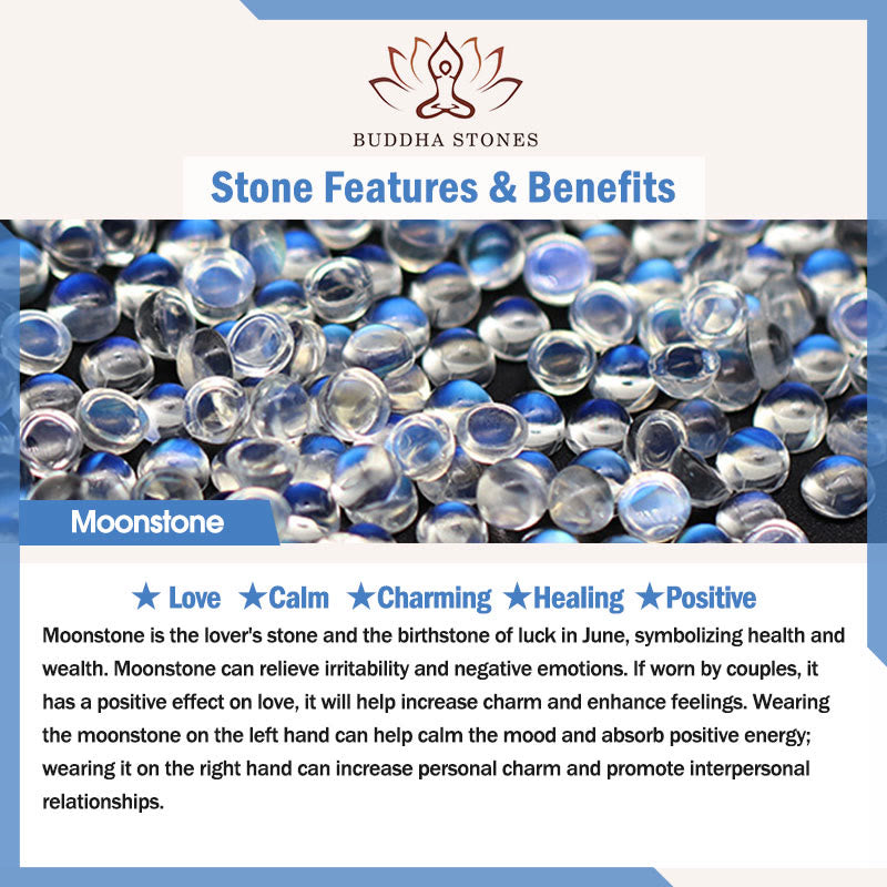 Buddha Stones 925 Sterling Silver Pixiu Moonstone Healing Bracelet