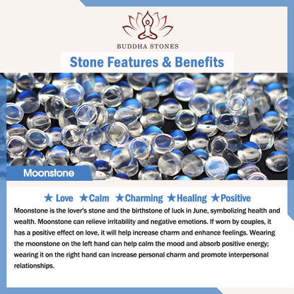 Buddha Stones 925 Sterling Silver Pixiu Moonstone Healing Bracelet