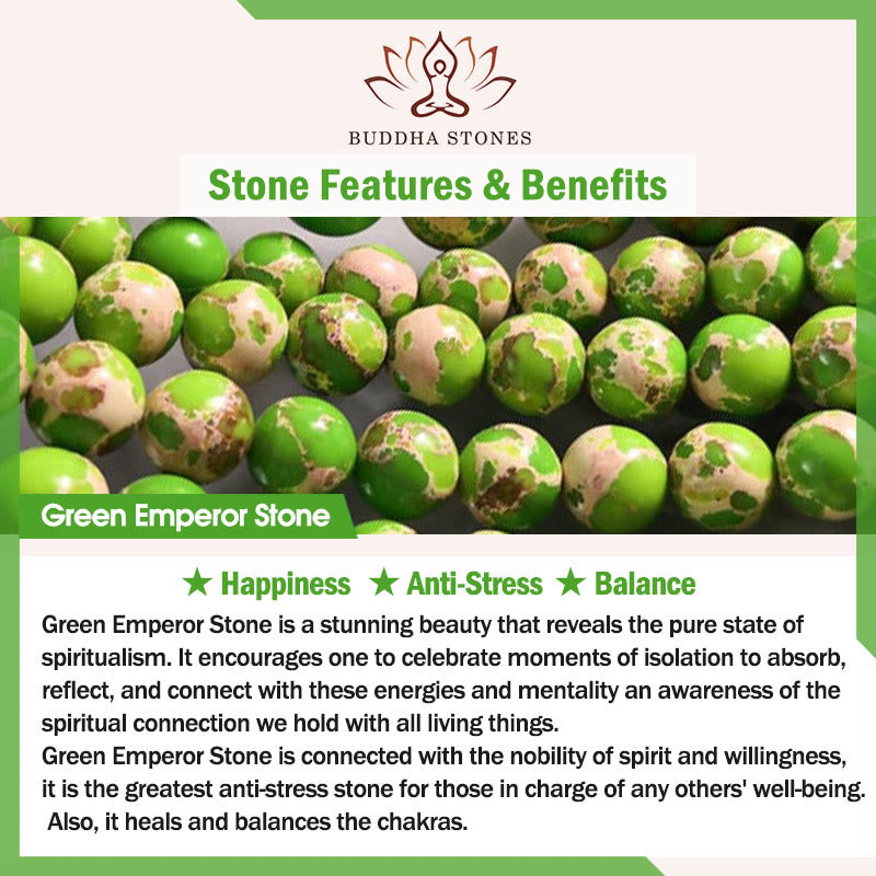 FREE Today: Anti-stress and Happiness Natural Colorful Emperor Stone Oval Square Beads Bracelet