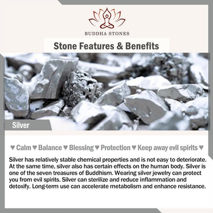 Buddha Stones 925 Sterling Silver Brown Tabby Cat Stone Bead Blessings Bracelet