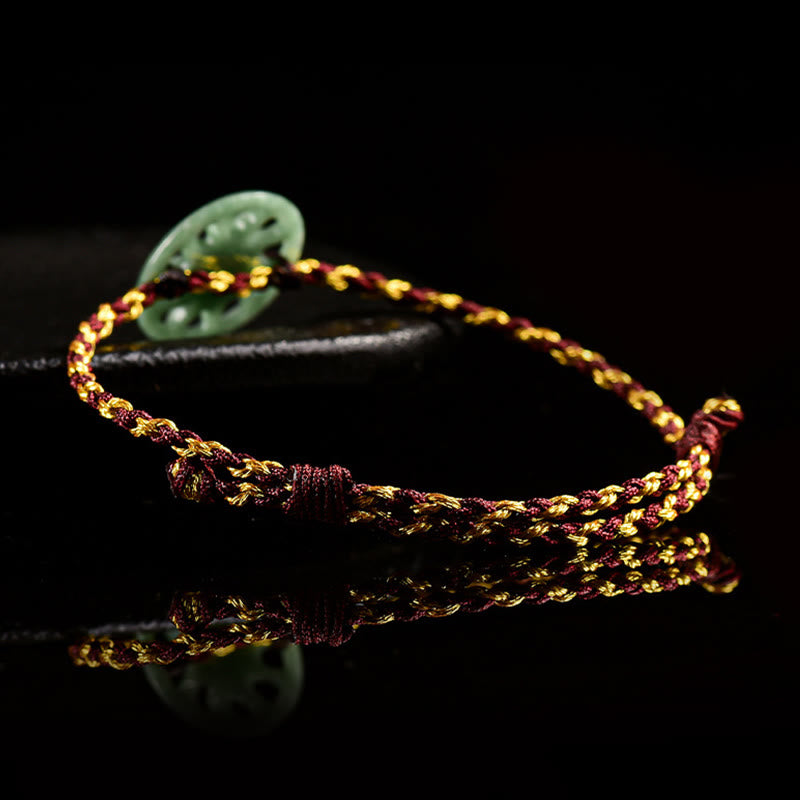 FREE Today: Prosperity and Abundance Jade Sun Braided Rope Bracelet