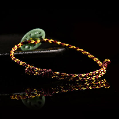 FREE Today: Prosperity and Abundance Jade Sun Braided Rope Bracelet
