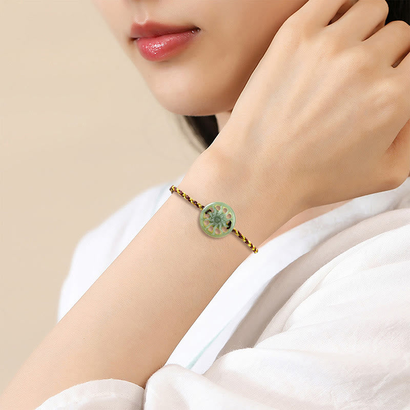 FREE Today: Prosperity and Abundance Jade Sun Braided Rope Bracelet