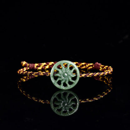 Buddha Stones Jade Sun Braided Rope Abundance Bracelet