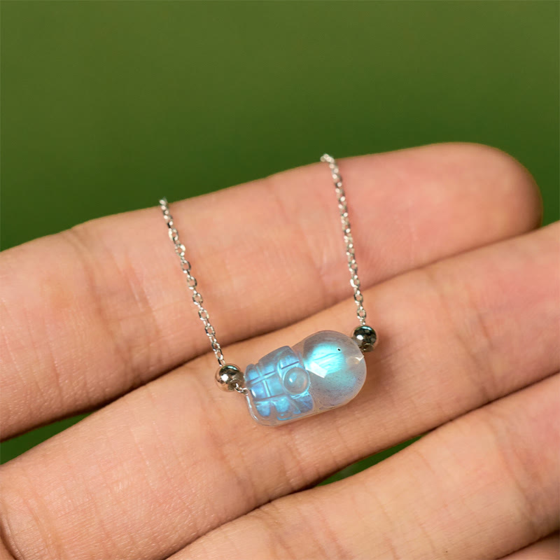 Buddha Stones 925 Sterling Silver Pixiu Moonstone Healing Bracelet