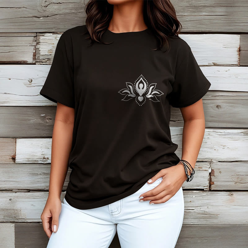 Buddha Stones Lotus Meditation Buddha Pattern Design Tee T-shirt