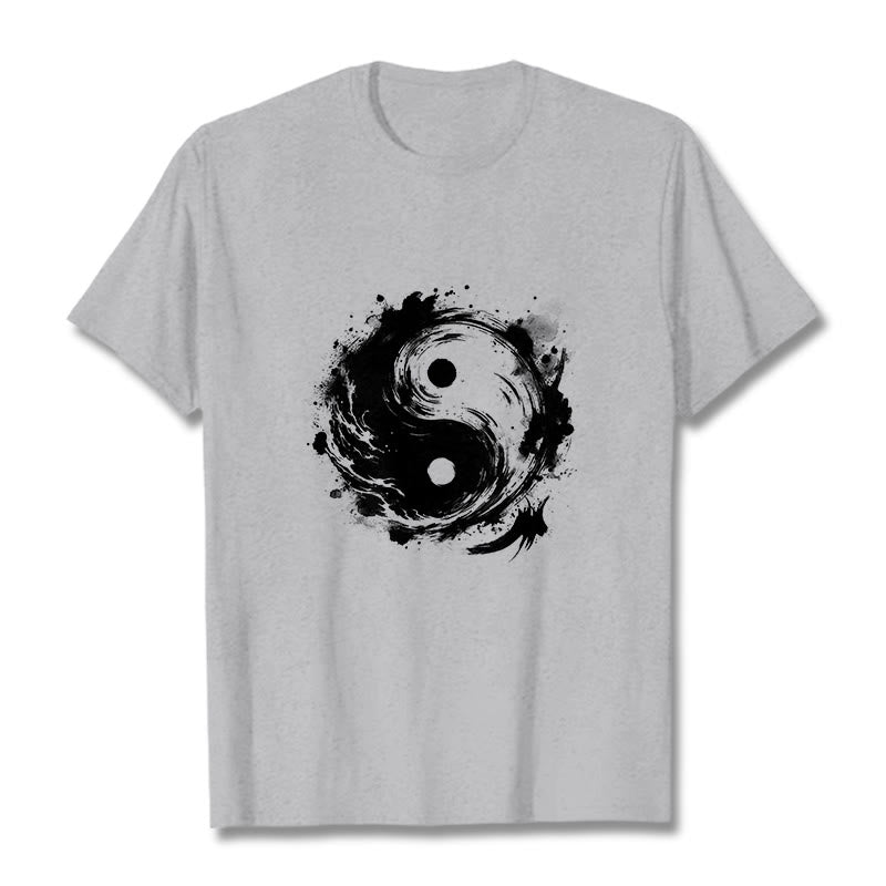 Buddha Stones Ink Yin Yang Pattern Balance Design Tee T-shirt