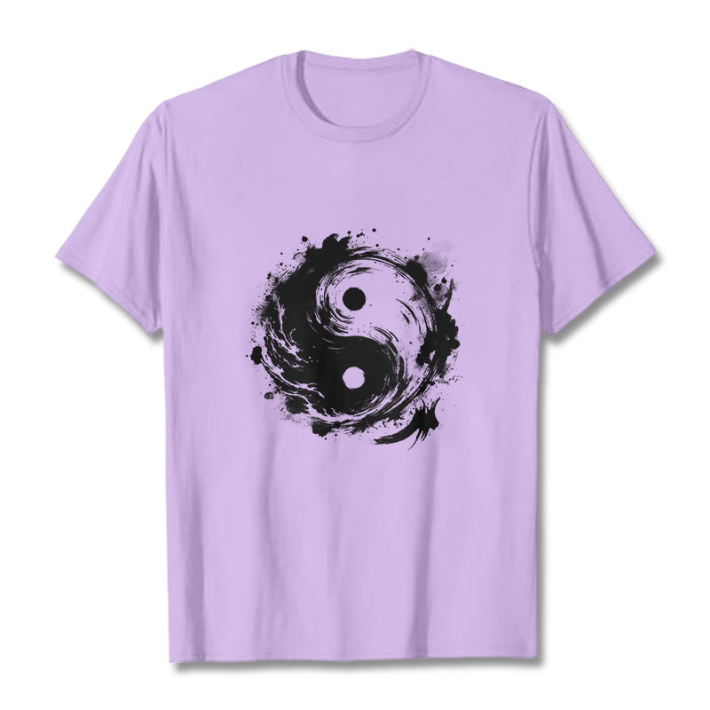 Buddha Stones Ink Yin Yang Pattern Balance Design Tee T-shirt
