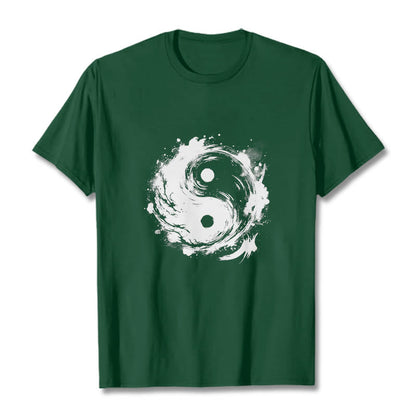 Buddha Stones Ink Yin Yang Pattern Balance Design Tee T-shirt
