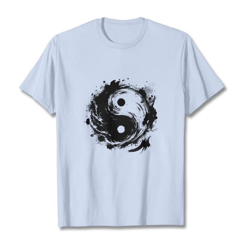 Buddha Stones Ink Yin Yang Pattern Balance Design Tee T-shirt