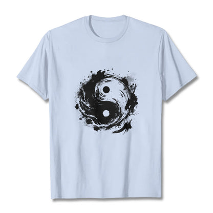 Buddha Stones Ink Yin Yang Pattern Balance Design Tee T-shirt