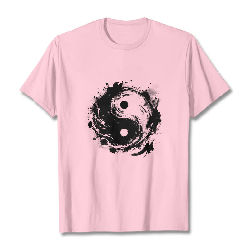 Buddha Stones Ink Yin Yang Pattern Balance Design Tee T-shirt