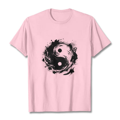 Buddha Stones Ink Yin Yang Pattern Balance Design Tee T-shirt