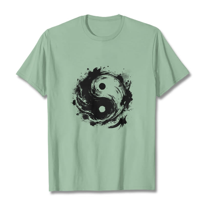 Buddha Stones Ink Yin Yang Pattern Balance Design Tee T-shirt