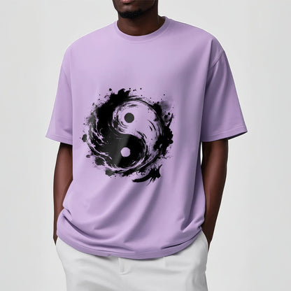 Buddha Stones Ink Yin Yang Pattern Balance Design Tee T-shirt
