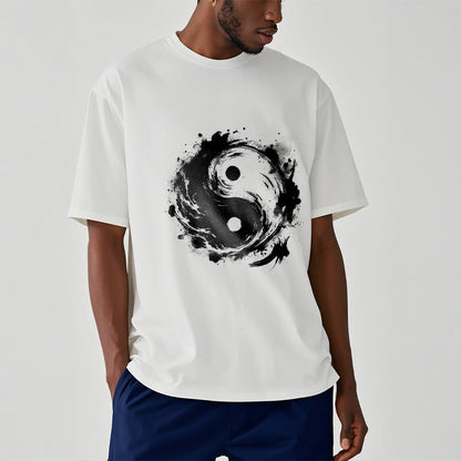 Buddha Stones Ink Yin Yang Pattern Balance Design Tee T-shirt