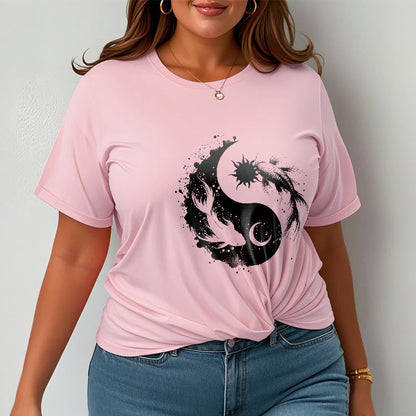 Buddha Stonessun And Moon Yin Yang Koi Pattern Tee T-shirt