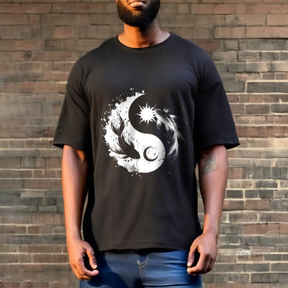 Buddha Stonessun And Moon Yin Yang Koi Pattern Tee T-shirt
