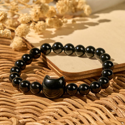 FREE Today: Protection and Fortune Handmade Save A Cat Black Onyx Bracelet