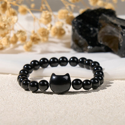 FREE Today: Protection and Fortune Handmade Save A Cat Black Onyx Bracelet