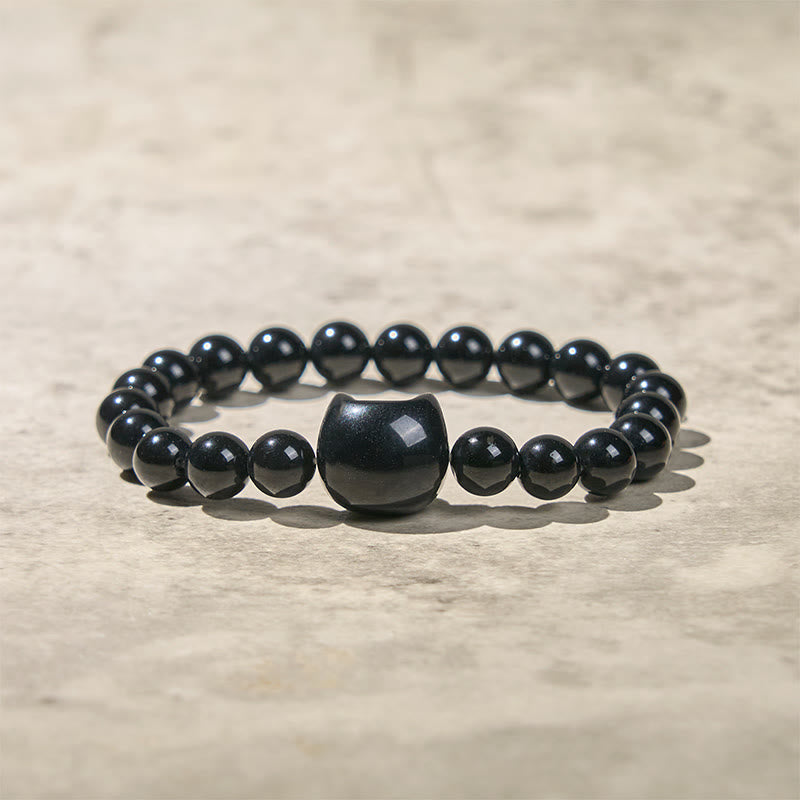 FREE Today: Protection and Fortune Handmade Save A Cat Black Onyx Bracelet