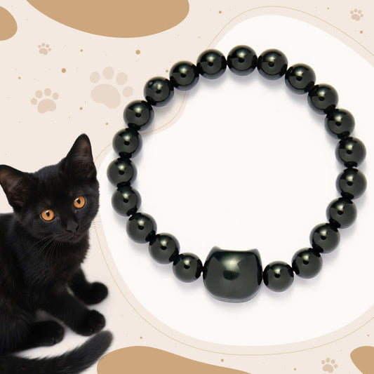 FREE Today: Protection and Fortune Handmade Save A Cat Black Onyx Bracelet