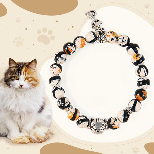 Buddha Stones Calico Cat Natural Stone Bead Confidence Bracelet