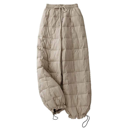 Buddha Stones Winter Drawstring Leg Opening Design Women's Cotton Pants With Pockets