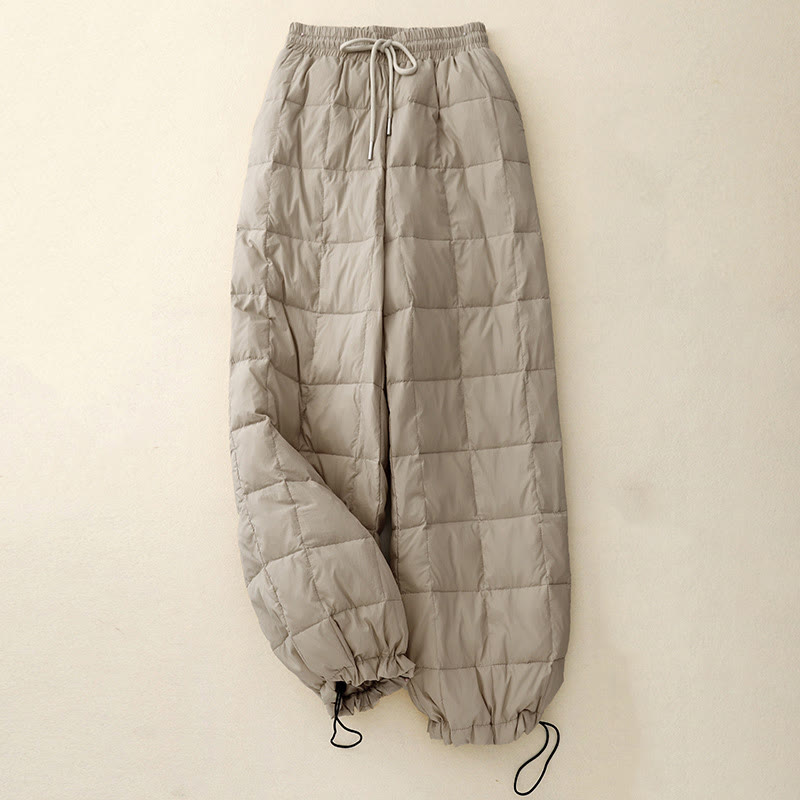 Buddha Stones Winter Drawstring Leg Opening Design Women's Cotton Pants With Pockets