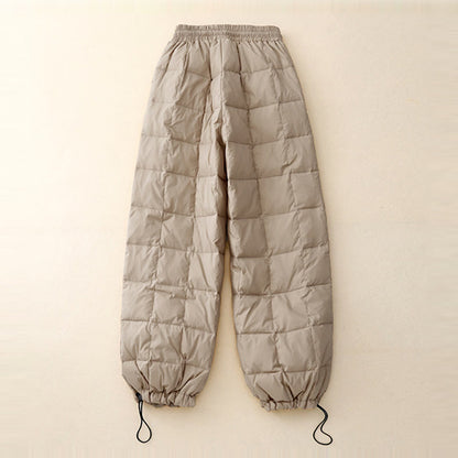 Buddha Stones Winter Drawstring Leg Opening Design Women's Cotton Pants With Pockets