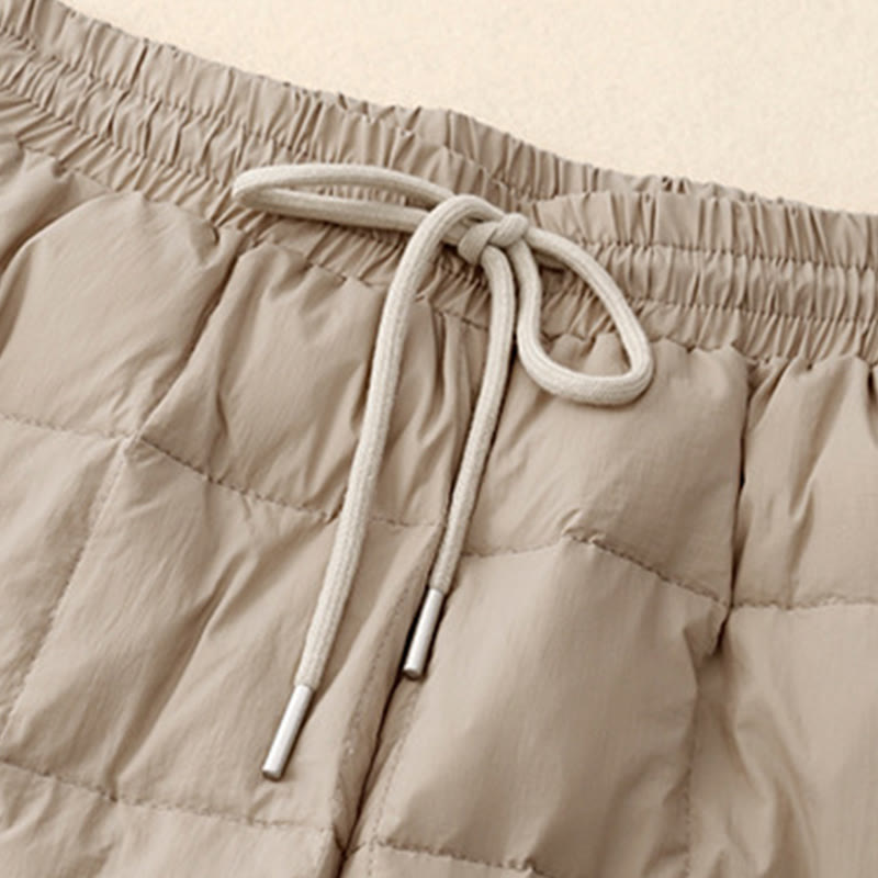 Buddha Stones Winter Drawstring Leg Opening Design Women's Cotton Pants With Pockets