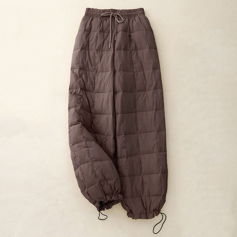 Buddha Stones Winter Drawstring Leg Opening Design Women's Cotton Pants With Pockets