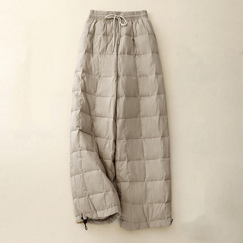 Buddha Stones Winter Drawstring Leg Opening Design Women's Cotton Pants With Pockets