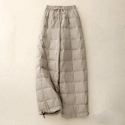 Buddha Stones Winter Drawstring Leg Opening Design Women's Cotton Pants With Pockets